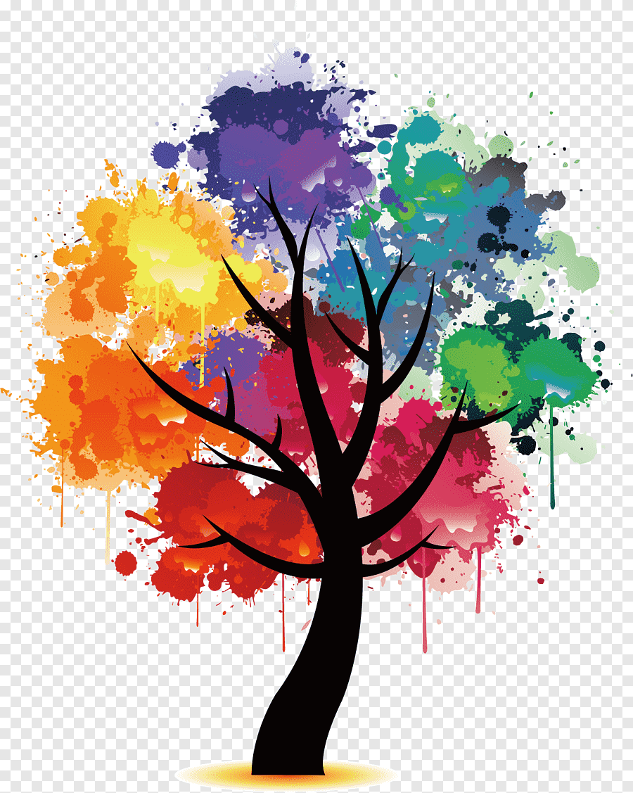Иконка дерева разноцветные