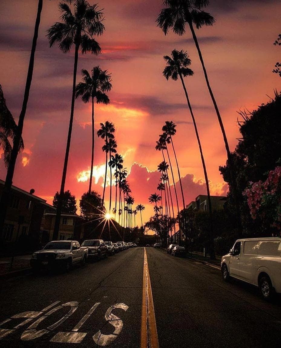 Лос Анджелес закат Голливуд
