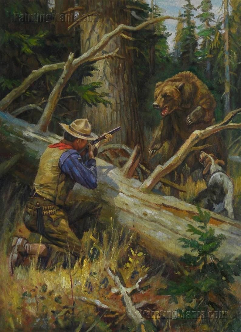 Художник Евгений Тихменев охота на медведя
