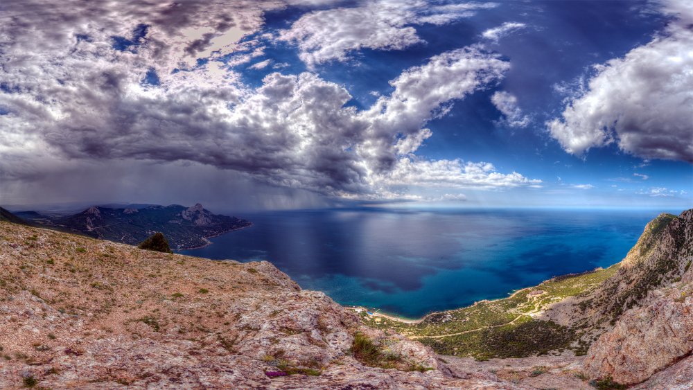 Крым море горы скалы