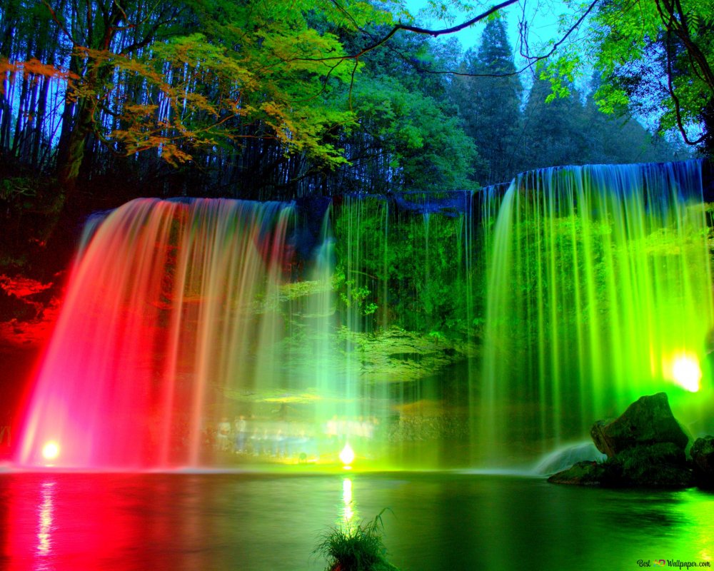 Подсветка водопада