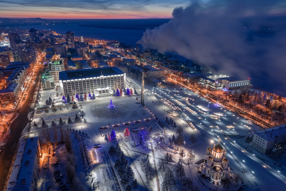 Самара площади зимой