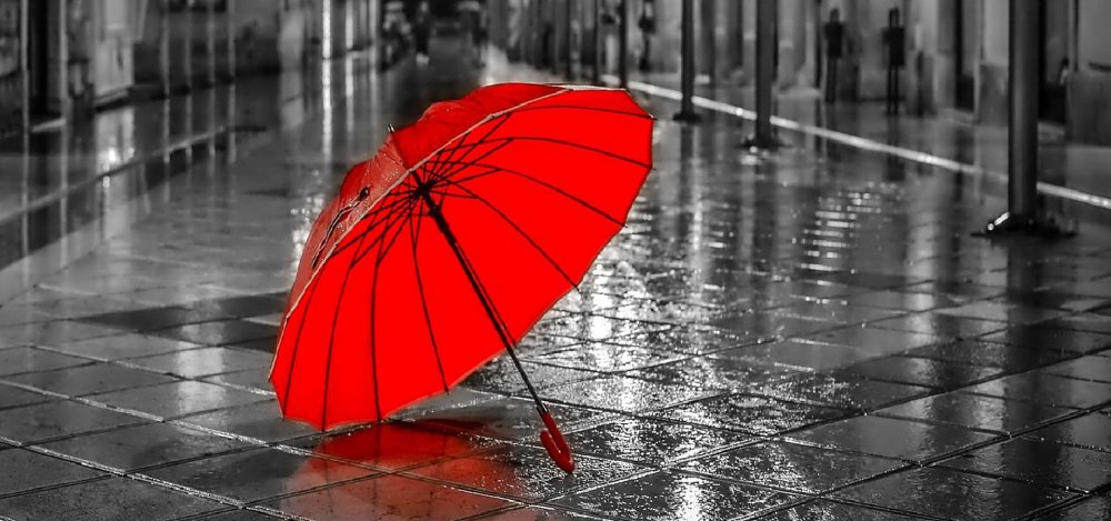 Зонт дождь красный