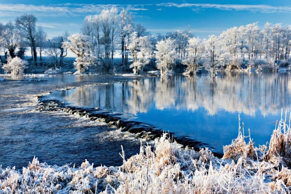 Река Шаннон в Ирландии зимой