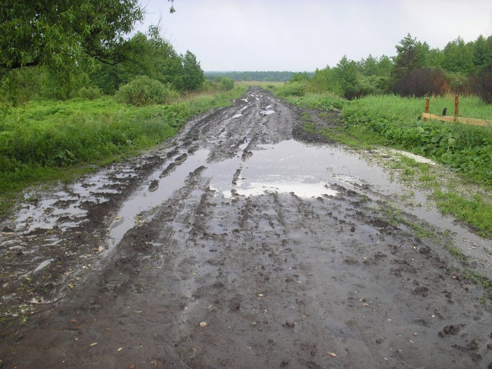 Грунтовая дорога после дождя
