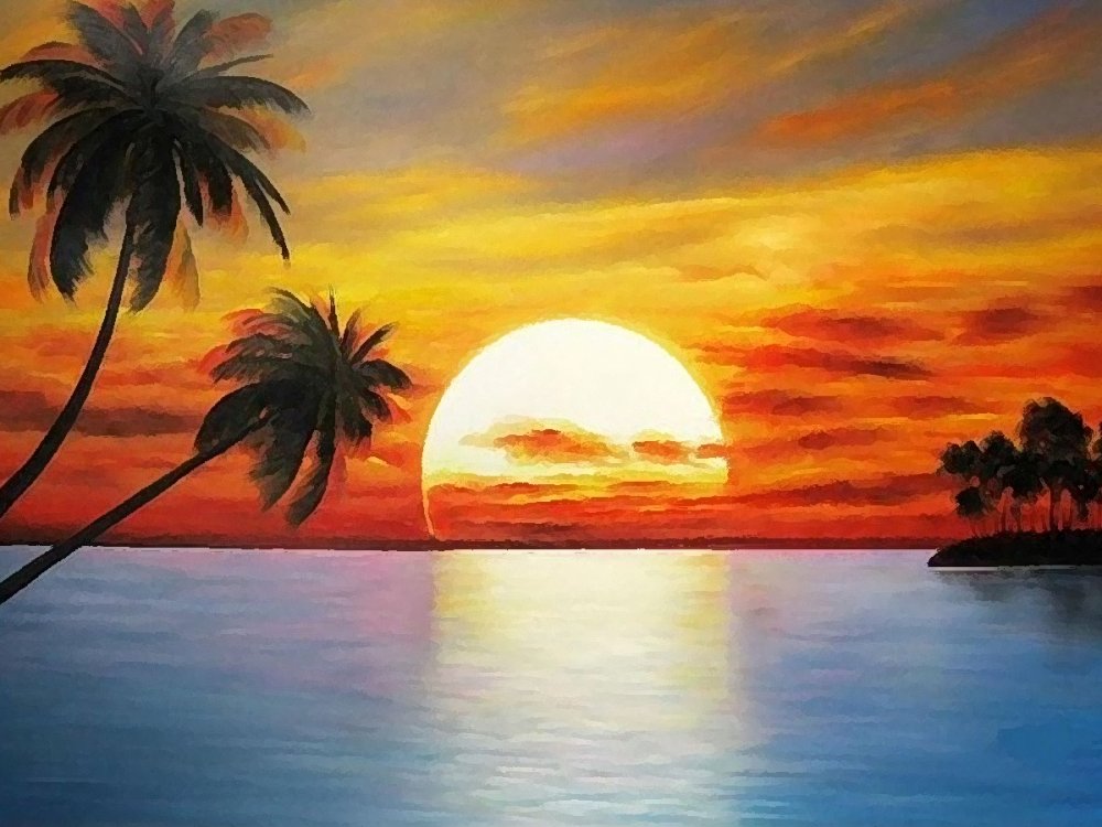 Картина закат солнца