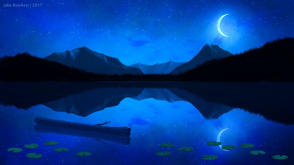Луна горы озеро