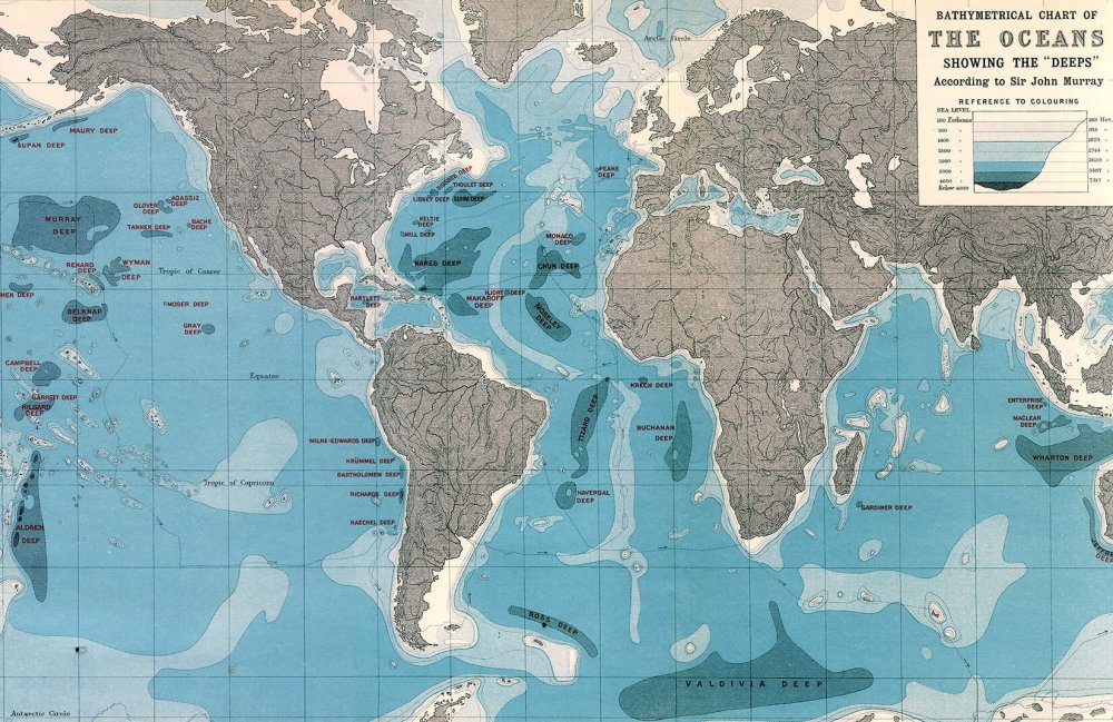 Карта глубин мирового океана