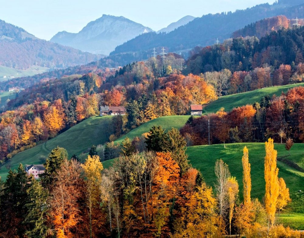 Швейцария горы Альпы осень