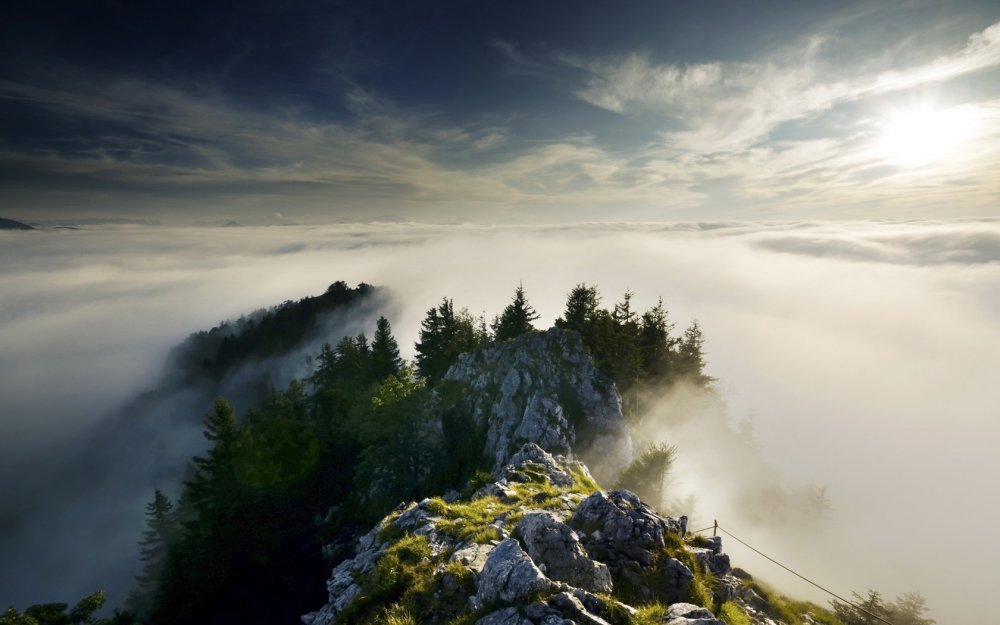 Природа горы туман