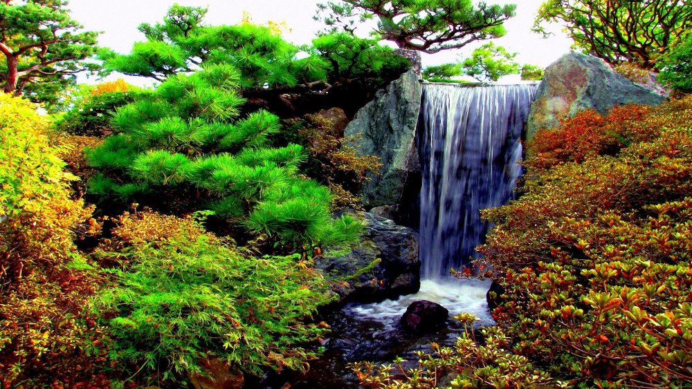 Водопад в японском саду