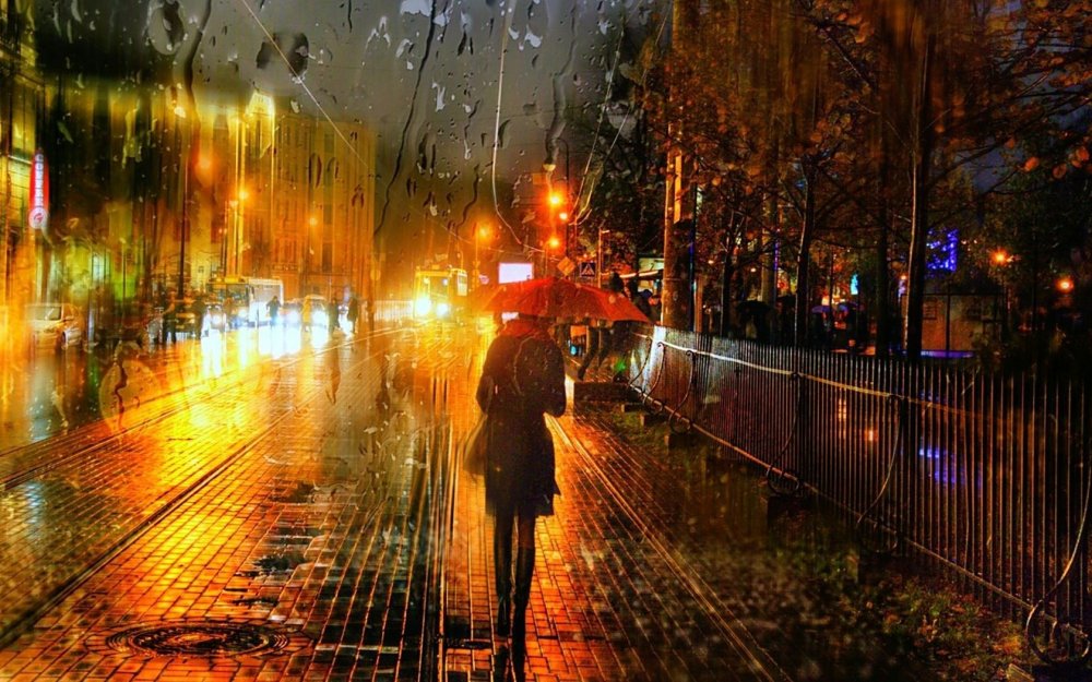 Дождливая осень в городе