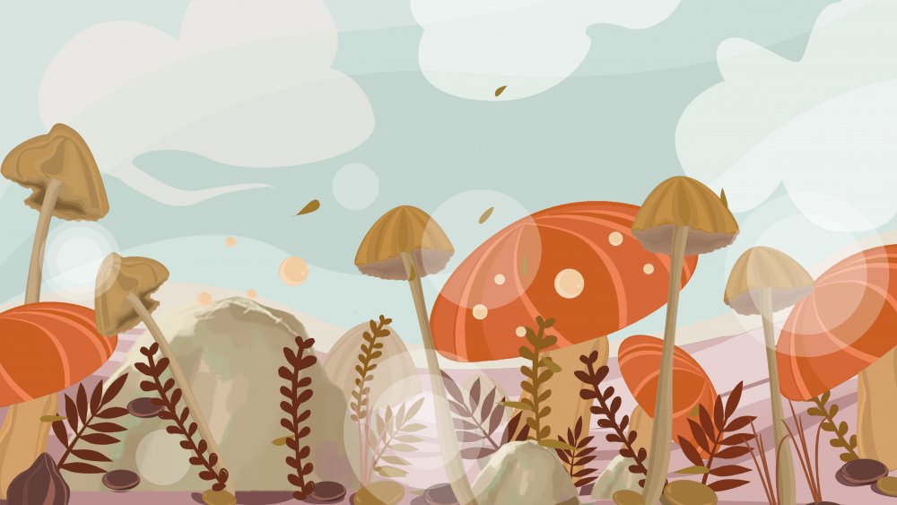 Эстетичный фон с грибами