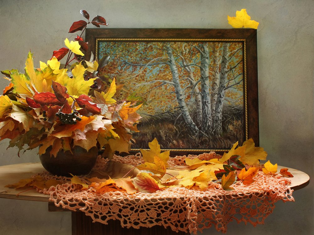 Осенние листья композиция