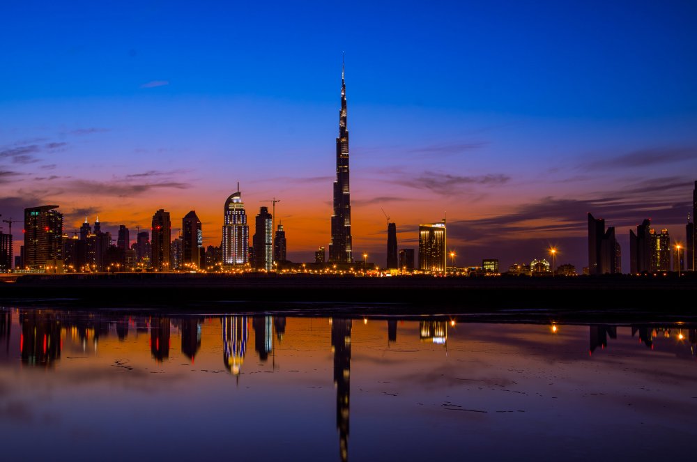 Бурдж-Халифа Дубай закат