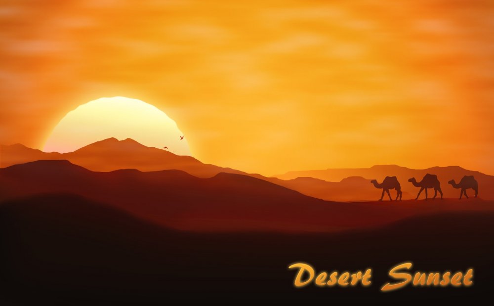 Закат в пустыне картина