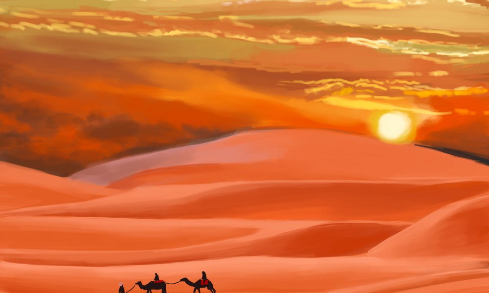 Картина Рериха Караван в пустыне
