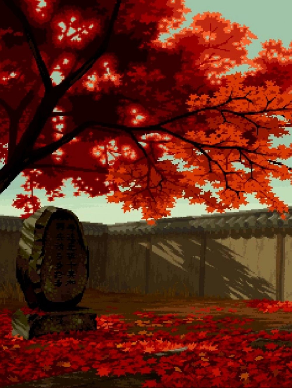 Осенние деревья аниме