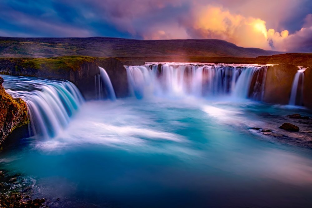 Водопад Годафосс Исландия на рабочий стол