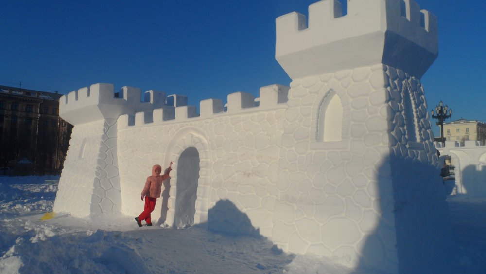 Снежные постройки крепость