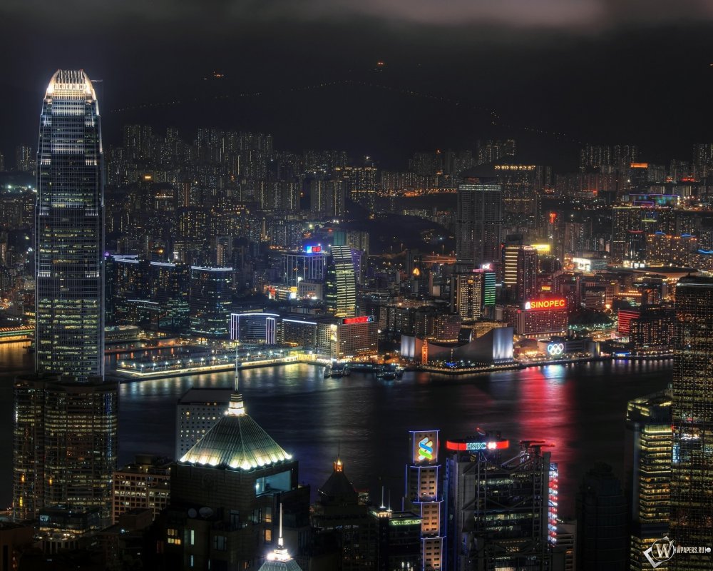 Гонконг ночной высотки