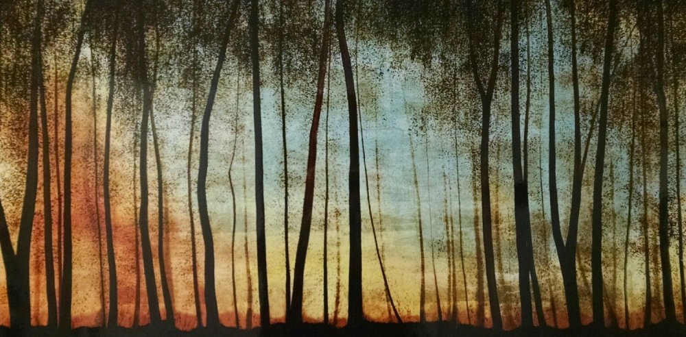 Картина лес абстракция