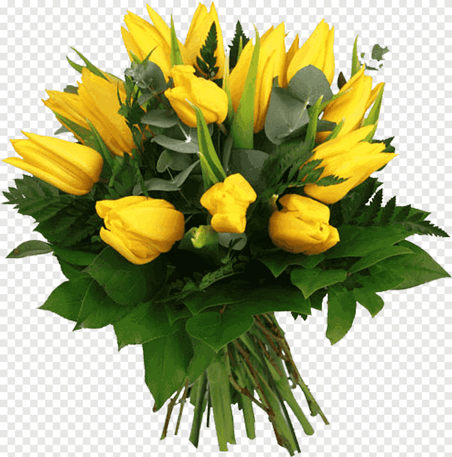 Букет цветов тюльпаны желтые