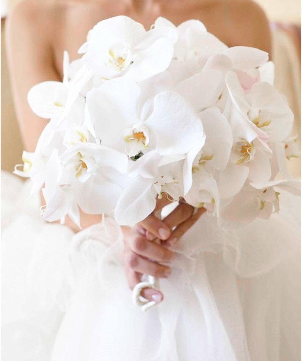 Букет невесты из белой орхидеи Cymbidium
