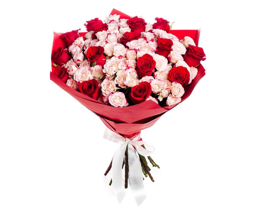 Купить розы в новосибирске недорого. Букет 15 кустовых роз.