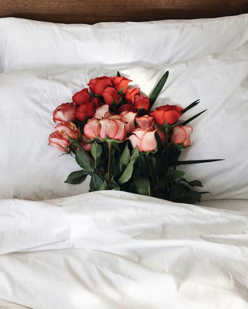 Цветы на кровати
