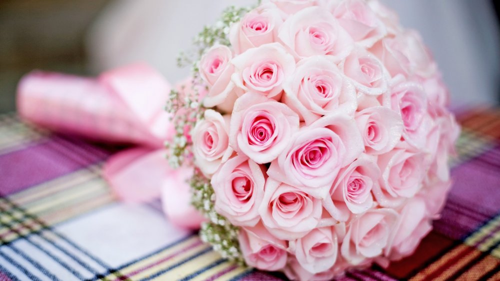 Свадебный букет розовый