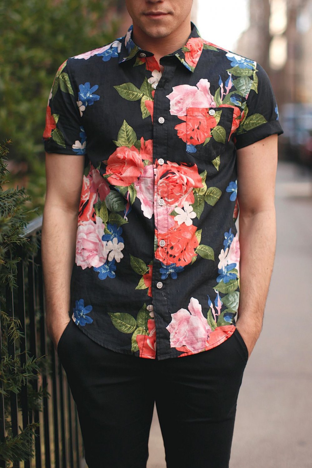 Рубашка в цветочек мужская