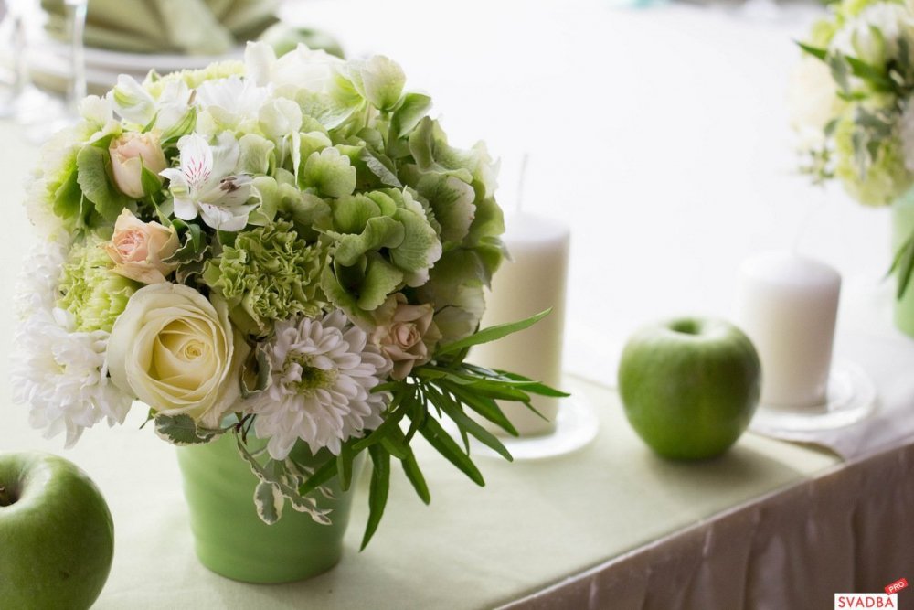 Свадебный букет в зеленом цвете