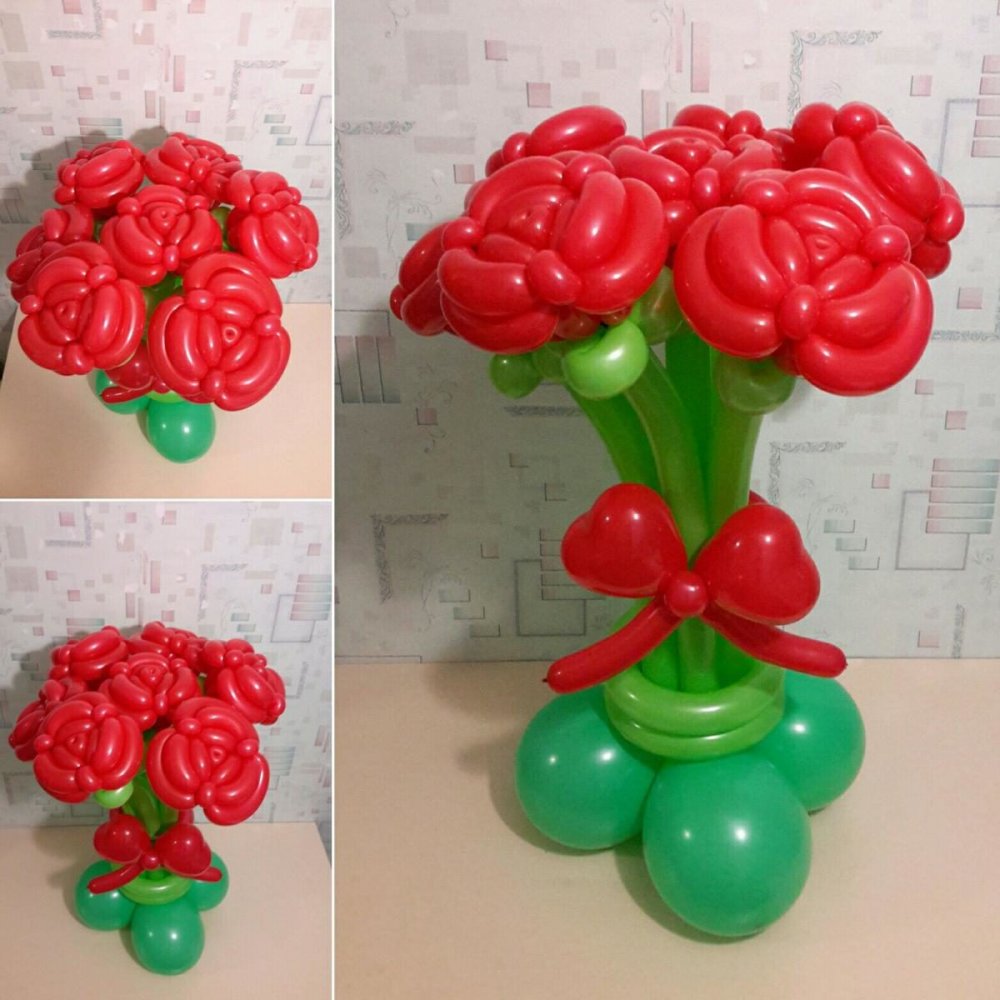 Розы из шариков букет
