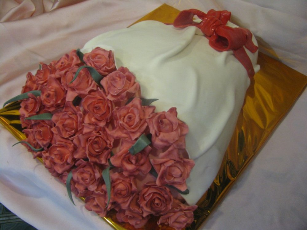 Торт букет Золотая свадьба