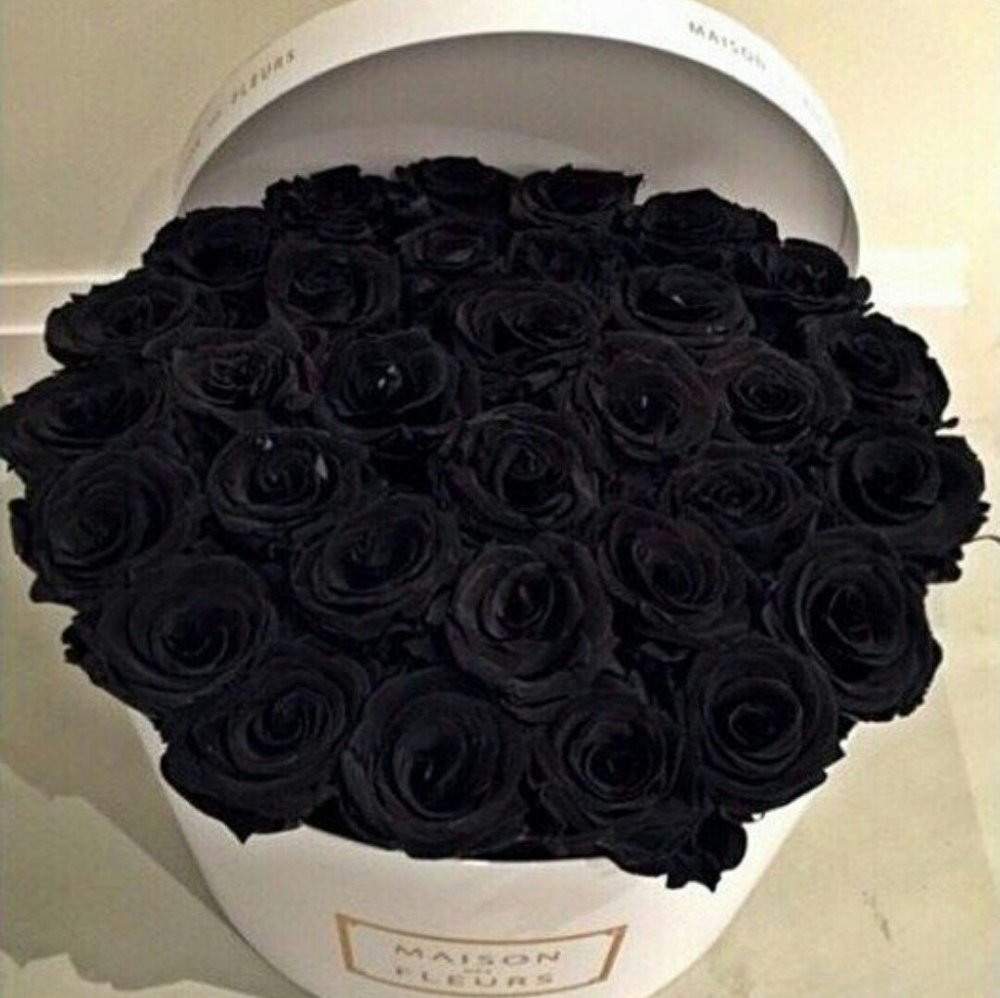 Огромный букет чёрных роз