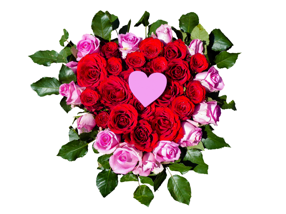 Картина сердце из роз