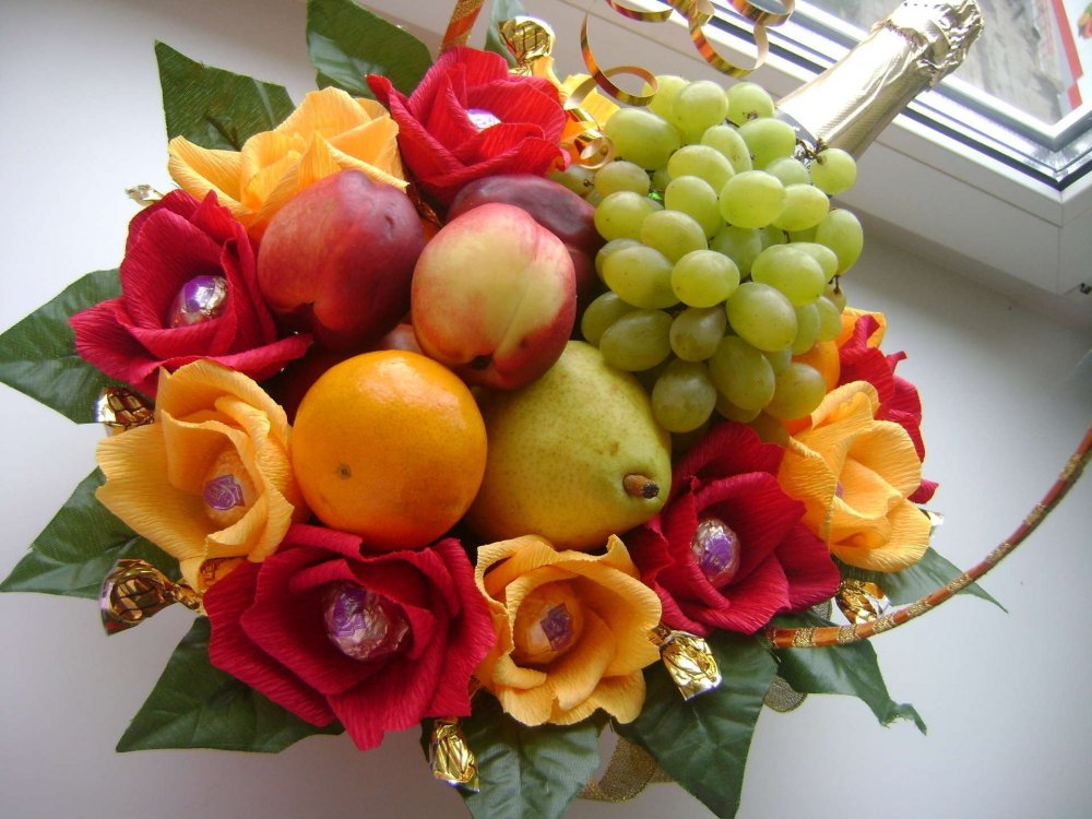 Красивые букеты из фруктов
