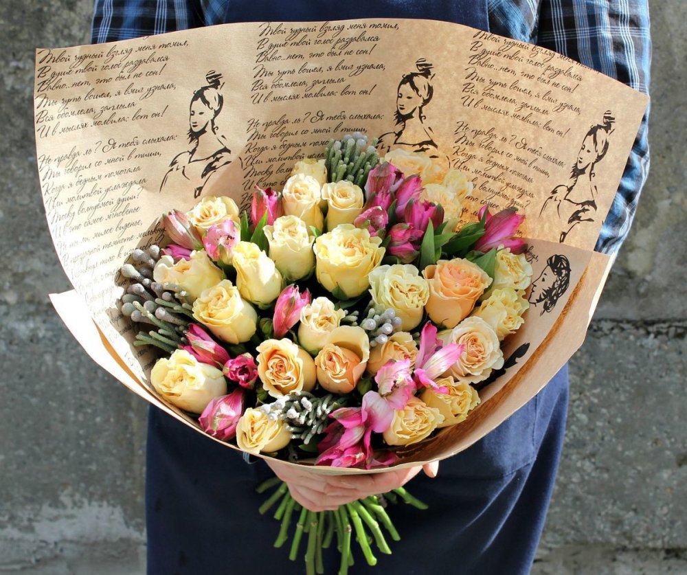 Букет цветов из чайных роз