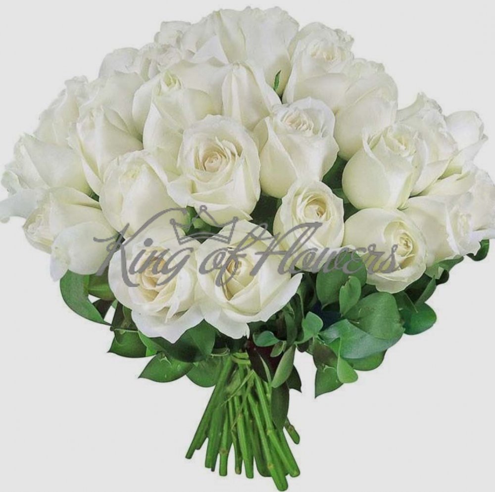Белоснежные розы букет