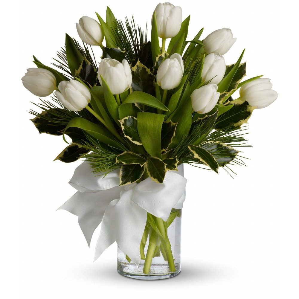 С 8 марта белые тюльпаны