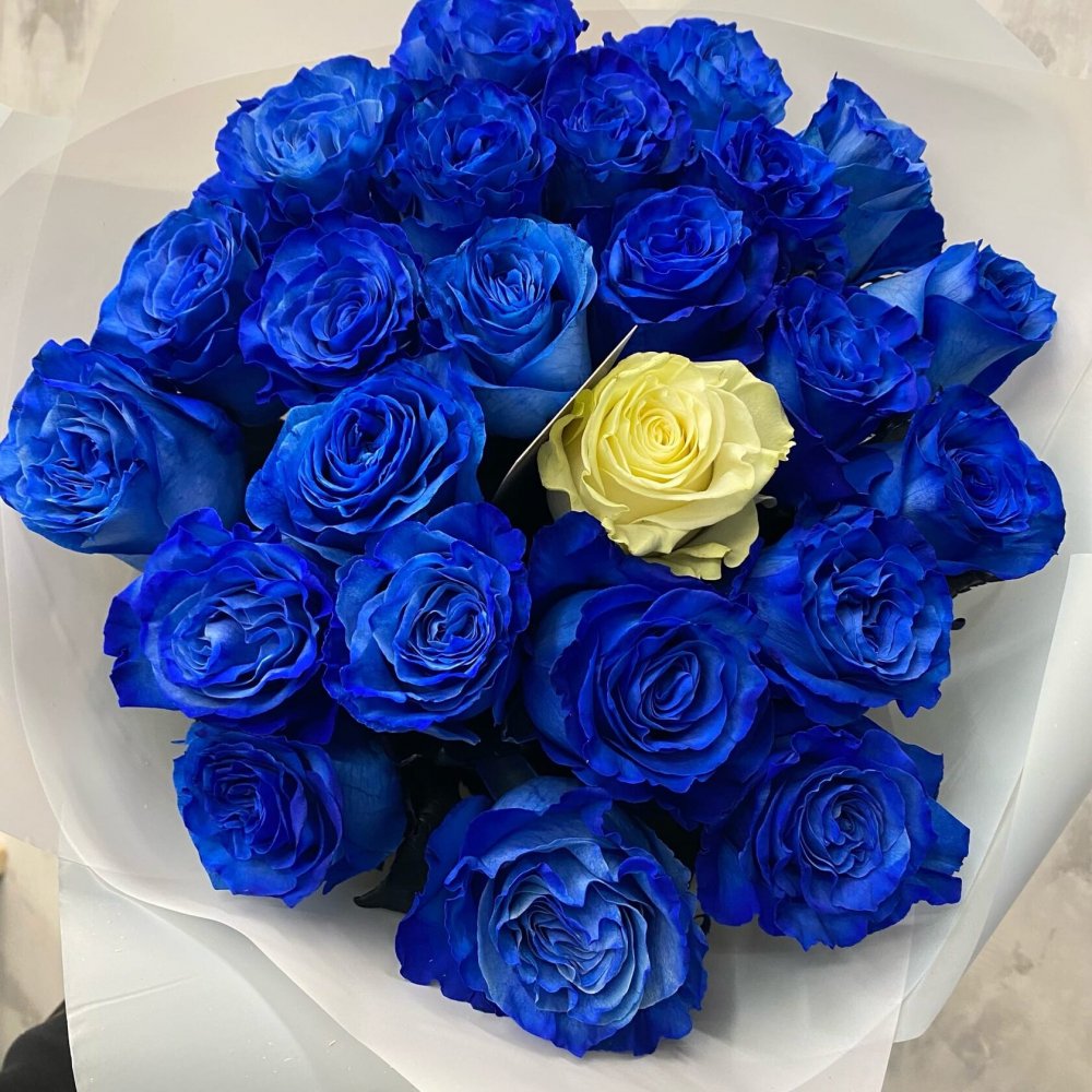 Красивые большие букеты синих роз