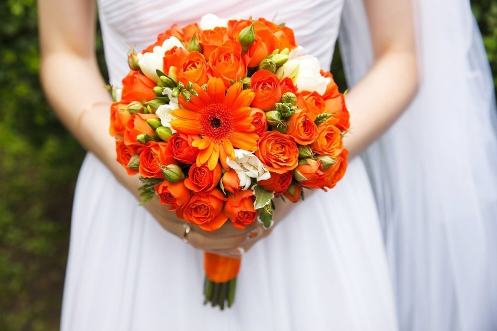 Букет невесты герберы оранжевые
