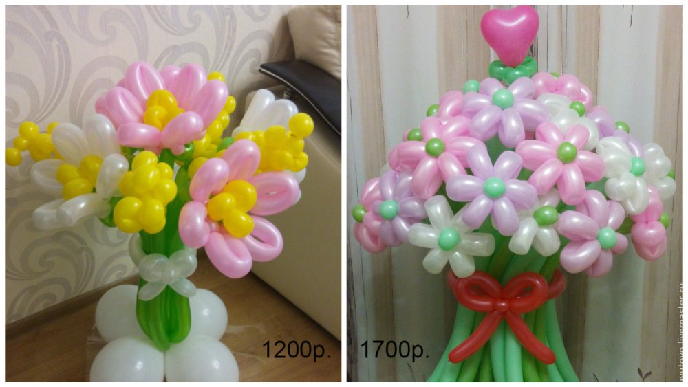 Букет цветов и шаров