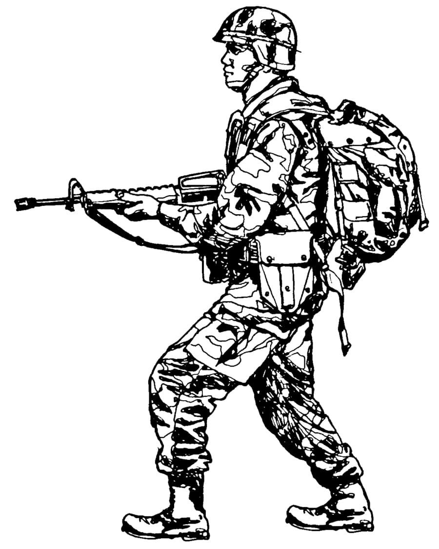 Человек в военной форме рисунок