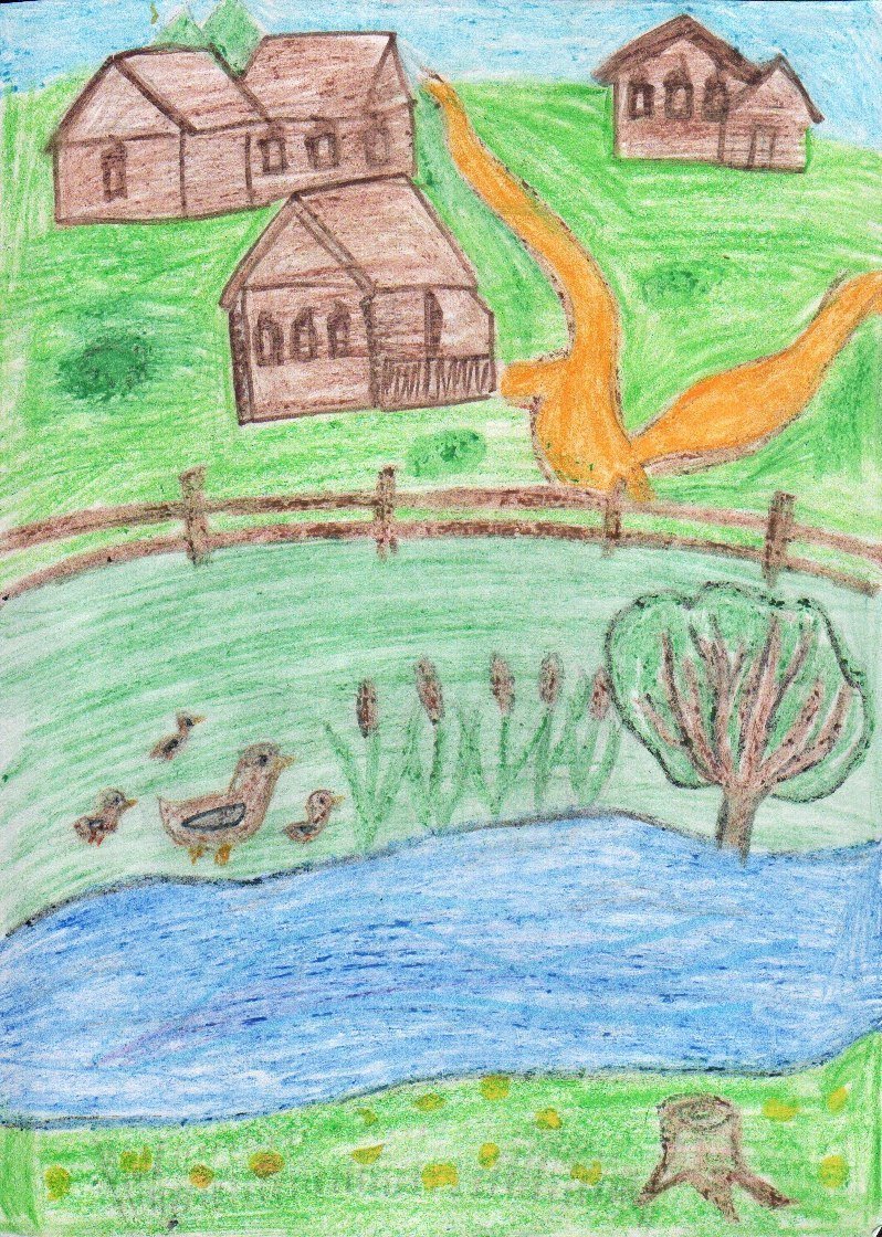 Дом в деревне лето иллюстрация книга