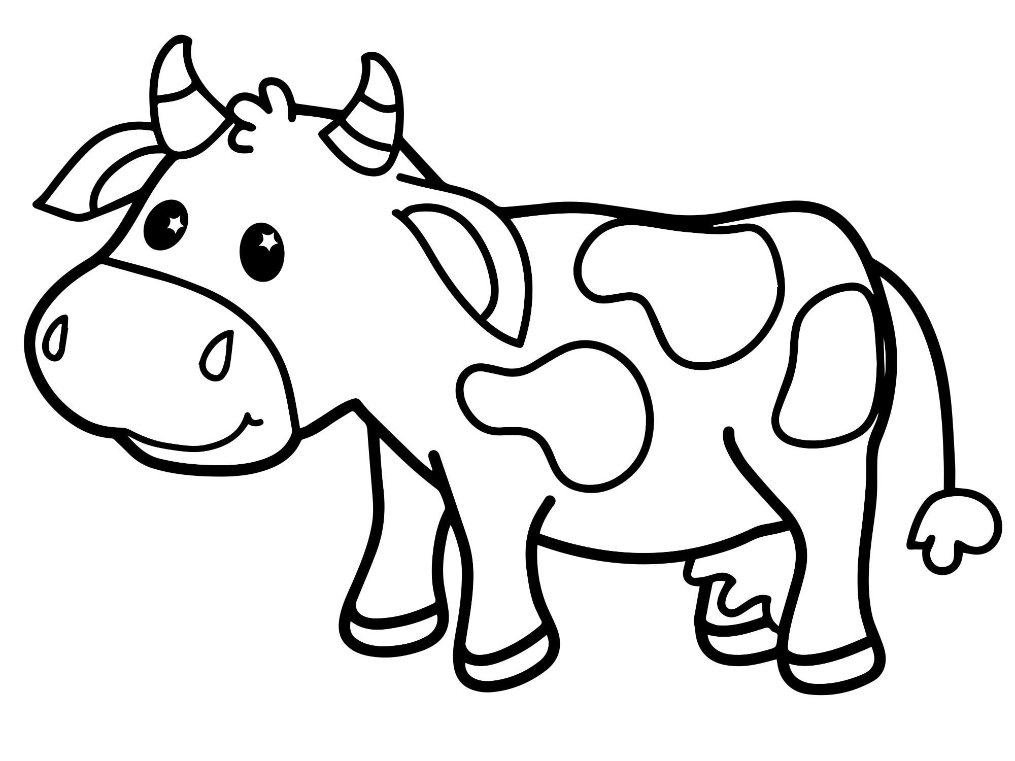 Раскраски для детей 3 года коровы