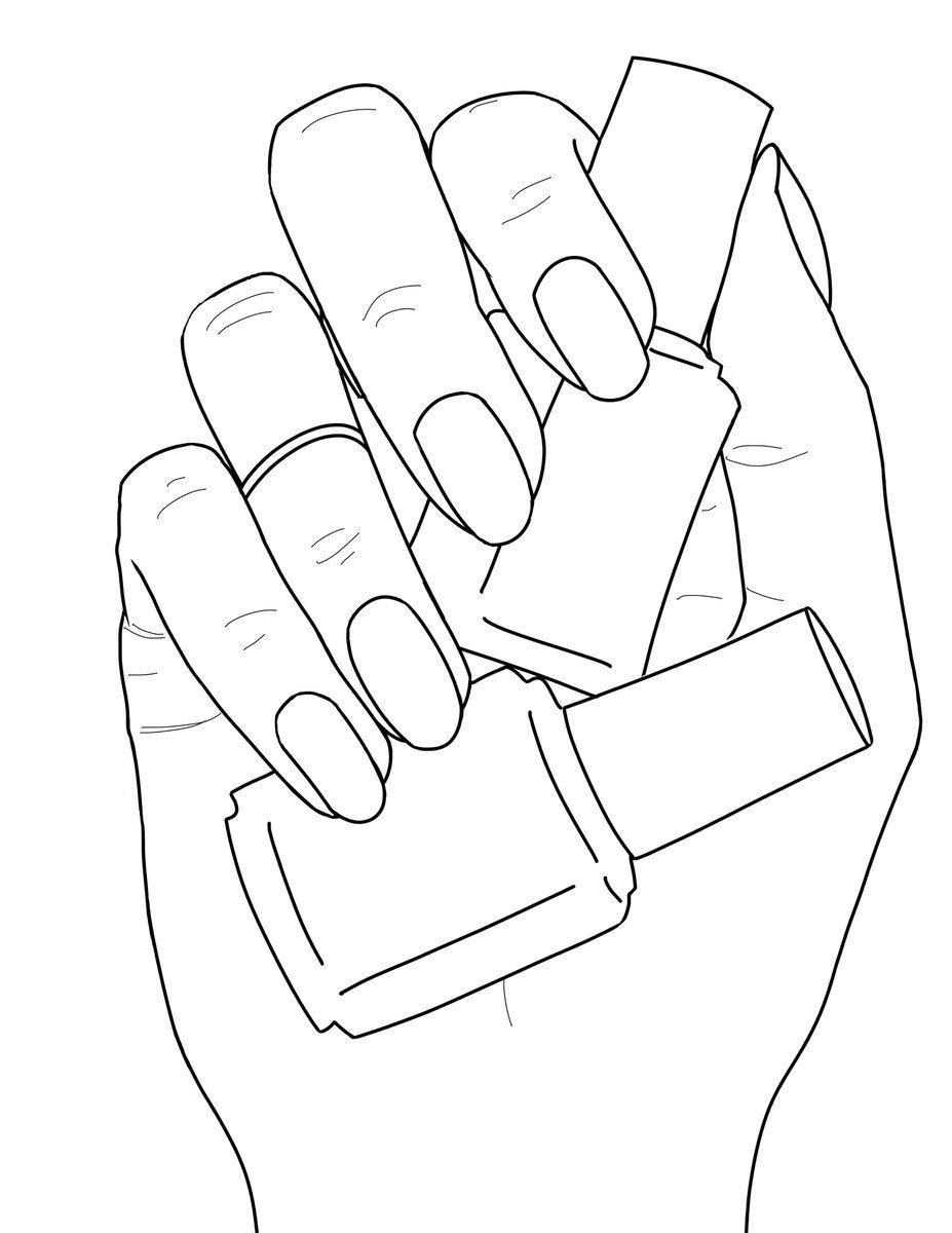 Рука для раскрашивания ногтей