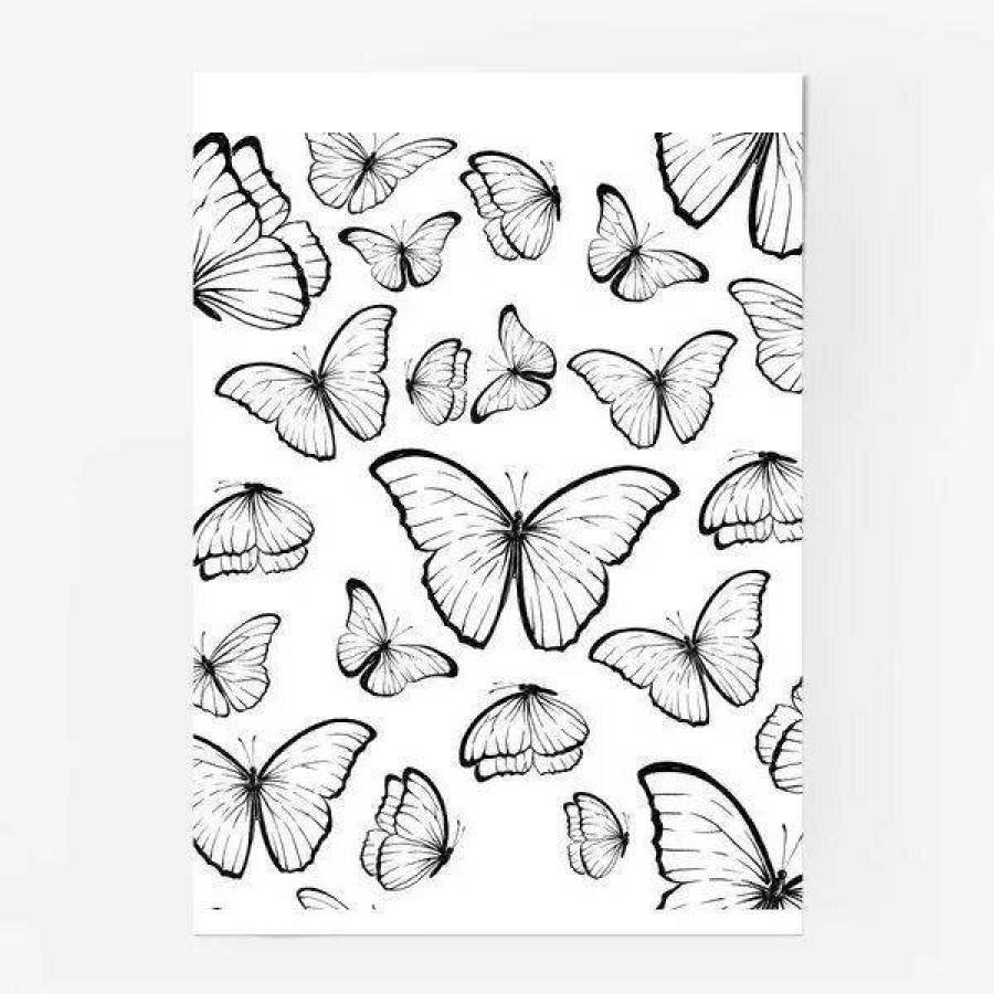 Постеры бабочки черно белые
