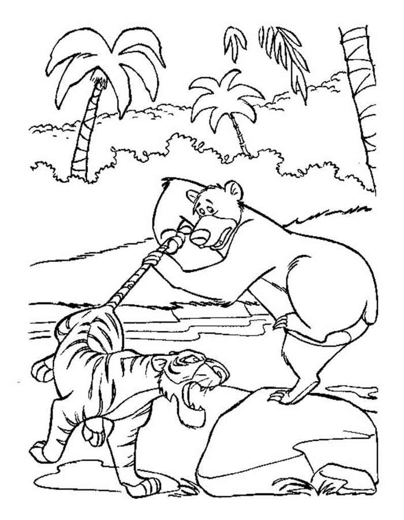 Раскраска книга джунглей Багира